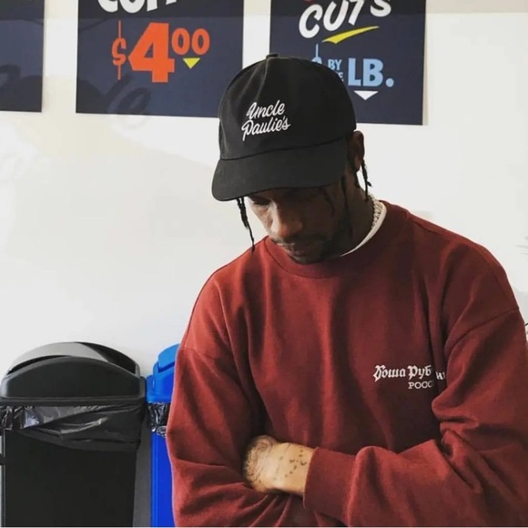 Travis Scott Uncle Paulies Black Vintage SnapBack Hat Pete Davidson ASAP Nast - Picture 6 of 10